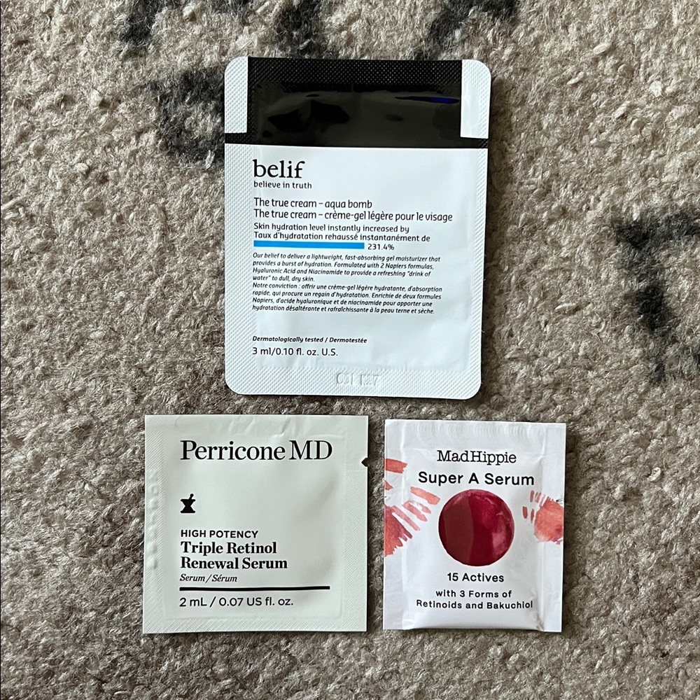 🆓🌟FREE W/$25 BUNDLE🌟🆓 Belif, Perricone MD, MadHippie Skincare Trial Sample Size